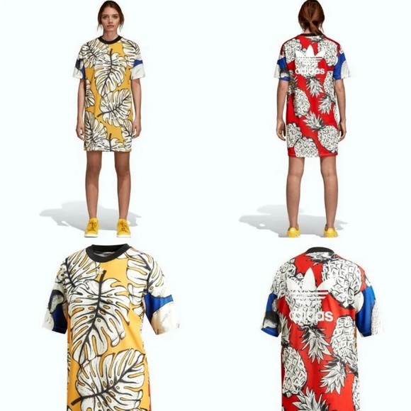 Adidas Originals X Farm Floral Tee Dress - Picture 1 of 7